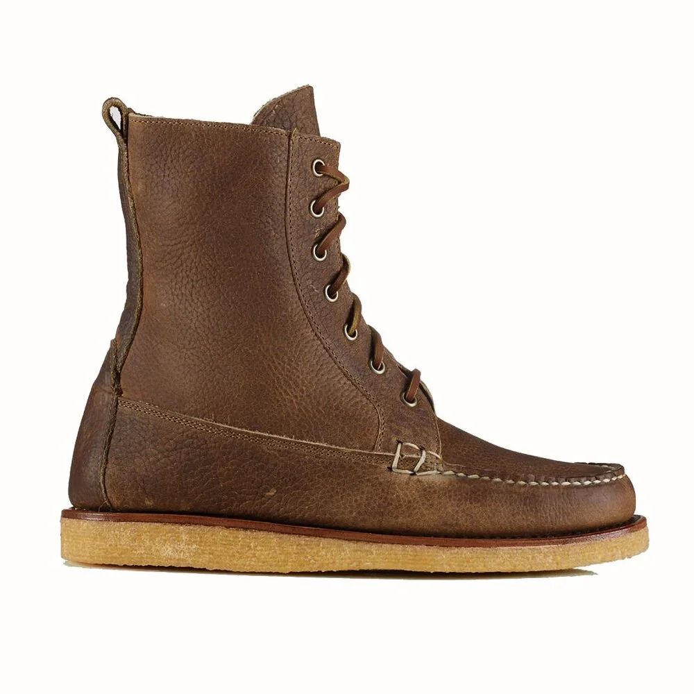 NEW $795 Polo Ralph Lauren Vandan Boots! 8.5  Brown Leather  Hand Made in USA